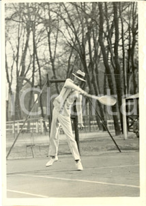 Fotografia d epoca originale 1934 PARIS Gustavo V di SVEZIA gioca a tennis al parco di PRECATELAN Foto 3 1