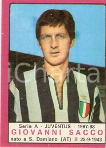 Oggetto da collezione cartaceo PANINI CALCIATORI 1967  1968 Figurina Giovanni SACCO Serie A JUVENTUS 1