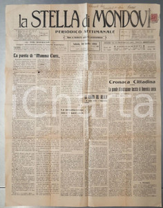 Giornale, rivista storica 1923 LA STELLA DI MONDOVI  Madre di Nino Curti  Cerimonia fascista in città 1