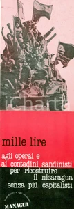 Materiale pubblicitario d’epoca 1980 LEGA SOCIALISTA RIVOLUZIONARIA Mille lire per sandinisti in NICARAGUA 1
