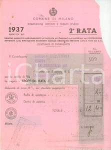 Documento originale, autentico 1937 MILANO Cassa Risparmio Provincie Lombarde Cartella pagamenti 4 1