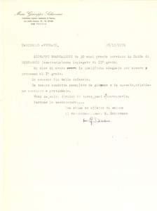 Autografo originale 1976 PADOVA Mons. Giuseppe SCHIEVANO  Lettera per un amico AUTOGRAFO 1