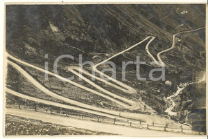 Fotografia d epoca originale 1930 ca PASSO DELLO STELVIO  Strada a tornanti  Veduta Fotografia 13x8 cm 1