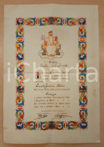 Documento originale, autentico 1931 Nave da crociera SS DUILIO  Attestato navigazione  Cristoforina SALES 1