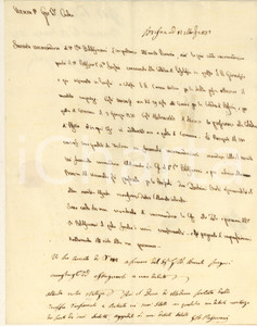 Autografo originale 1831 BRESCIA Raccomandazione Giovanni Battista PASSERINI per cattedra Autografo 1