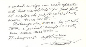 Autografo originale 1976 CITTADELLA PD Biglietto avv. Gavino SABADIN per raccomandazione AUTOGRAFO 1