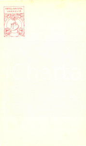Materiale pubblicitario d’epoca 1920 ca VARSAVIA  Hotel BRISTOL Carta da lettere intestata 4 facciate 1