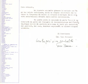 Autografo originale 1977 PADOVA Lettera Enzo BUCCERI  Ringraziamento per contributo Autografo 1