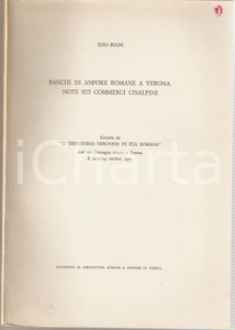 Oggetto da collezione cartaceo 1971 Ezio BUCHI Banchi di anfore romane a VERONA 1