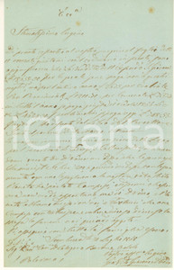 Manoscritto, lettera originale 1868 SAMBUCA AG Lettera Giovan Vito GIACONE barone ODDO per vendita ex feudo 1