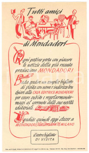 Materiale pubblicitario d’epoca 1942 MILANO Casa Editrice MONDADORI  Volantino ILLUSTRATO pubblicitario 2 1