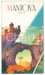 Materiale pubblicitario d’epoca 1950 TURISMO MANTOVA La città dell arte Pieghevole ILLUSTRATO vintage 1