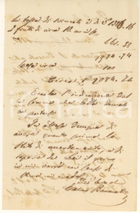 Manoscritto, lettera originale 1881 OSIMO AN Notaio Erasmo BONANOTTE chiede documenti a un cliente 1