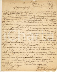 Manoscritto, lettera originale 1868 SAMBUCA AG Lettera Giovan Vito GIACONE barone ODDO sui molti nemici 1