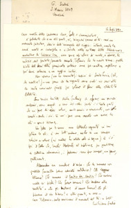 Autografo originale 1990 VENEZIA Giuliano SCABIA  Desiderio di volare e Nane Oca AUTOGRAFO 1