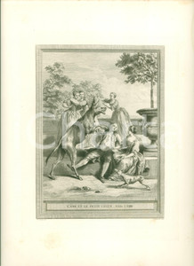 Stampa, bozzetto originale 1760 Jean DE LA FONTAINE L âne et le petit chien Stampa JeanBaptiste OUDRY 1