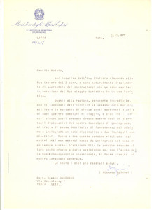 Autografo originale 1979 Ministero Affari Esteri  Alberto SPINACI su disavventura in volo AUTOGRAFO 1