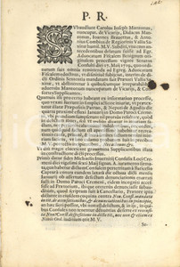 1719 CREMENO Lite per causa fiscale - Parroco don AGUDIO *Documento Documento a stampa, originale d'epoca, relativo a una causa di natura fiscale che fa riferimento a un evento accaduto durante un pranzo a casa del parroco di Cremeno e che vedeva coinvolto Carlo Giuseppe Manzoni.In lingua latina.Capolettera ornato.PAGINE: 8 (1 bianca) CONDIZIONI:GOOD/buono piegature d'epoca; macchie alla prima paginaFORMATO: 20x28 cm originale e autentica 1