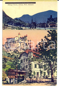 Cartolina originale da collezione 1920 ca CHIUSA BZ L albergo KRONE Cartolina ILLUSTRATA 3 1
