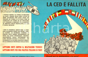 Materiale pubblicitario d’epoca 1951 COMITATO DELLA PACE Contro CED e bomba atomica ILLUSTRATO Documento 2 1