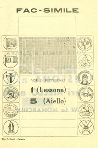Materiale pubblicitario d’epoca 1948 CATANIA Elezioni politiche  Alessandro LESSONA Turi AIELLO Stella e Corona 1
