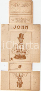 Oggetto da collezione cartaceo 1930 ca LIEGI BELGIO Cigarros JOHN Scatola non assemblata ILLUSTRATA 1