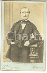 Fotografia d epoca originale 1900 ca AUTUN Ritratto di gentiluomo con soprabito Foto G. RAPHAEL 4 1