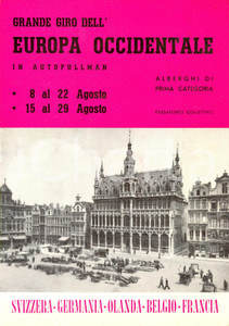 Materiale pubblicitario d’epoca 1954 MILANO Agenzia AVEV Grande giro EUROPA occidentale in autopullman Opuscolo 1