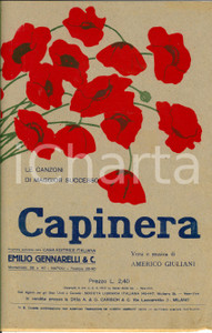 Oggetto da collezione cartaceo 1930 ca Americo GIULIANI Capinera Spartito Ed. Emilio GENNARELLI 1