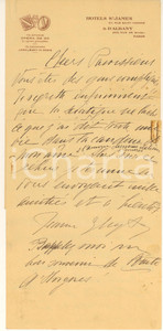 Autografo originale 1935 ca PARIS  Principessa Jeanne GHIKA  Cene per stare insieme AUTOGRAFO 1
