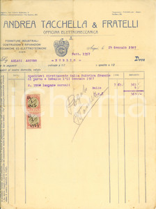 Documento originale, autentico 1927 ACQUI TERME Andrea TACCHELLA & Fratelli  Officina Fattura 1