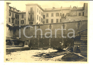 Fotografia d epoca originale 1940 ca MILANO via MASSENA Cantiere di un edificio in costruzione Foto 18x13 1