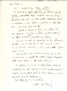 Autografo originale 1992 VENEZIA Giuliano SCABIA riceve un libro su Padova AUTOGRAFO 1
