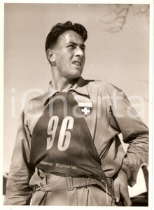 Fotografia d epoca originale 1950 ca SWITZERLAND Campionati SCI DI FONDO Franz REGLI Ritratto Foto 2 1