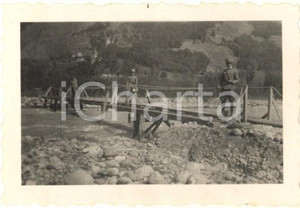 Fotografia d epoca originale 1920 ca Area di TIRANO SO Regio Esercito  Costruzione ponte Foto 6x4,5 1 1