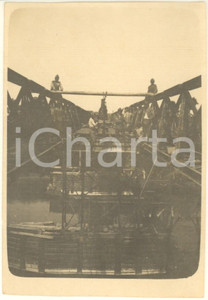 Fotografia d epoca originale 1910 ca PAVIA Costruzione Ponte della Becca  Foto RARA ANIMATA 8x11 7 1