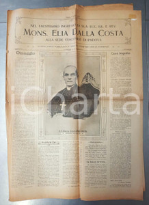 Giornale, rivista storica 1923 PADOVA Ingresso mons. Elia DALLA COSTA alla sede vescovile Giornale 1