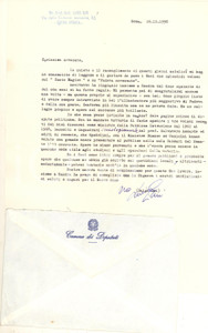 Autografo originale 1990 ROMA Lettera Luigi GUI  Ringraziamento per libri ricevuti  Autografo 1
