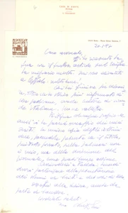 Autografo originale 1977 ROMA Casa di Dante  Lettera Luigi GUI per omaggio scritti  Autografo 1