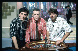Fotografia d epoca originale 1988 RAI 2 Comici TRIORENO a FATE IL VOSTRO GIOCO 35mm VINTAGE SLIDE 1