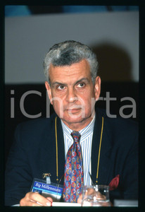 Fotografia d epoca originale 1995 ca MEETING RIMINI Nassos CHRISTOYANNOPOULOS Ritratto 35mm VINTAGE SLIDE 3 1