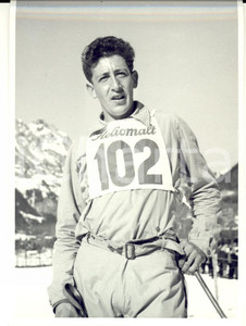 Fotografia d epoca originale 1950 ca SWITZERLAND Campionati SCI ALPINO Konrad HISCHIER Foto 3 1
