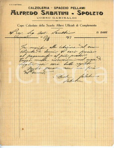 Documento originale, autentico 1932 SPOLETO Calzoleria Alfredo SABATINI Capo calzolaio  Lettera commerciale 1