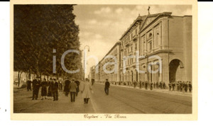 Cartolina originale da collezione 1930 ca CAGLIARI Veduta di via ROMA Cartolina postale ANIMATA FP NV 1