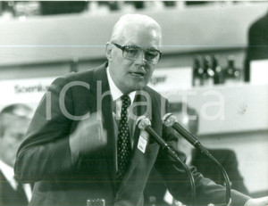 Fotografia d epoca originale 1987 BONN Ministro Gerhard STOLTENBERG al CDU Parteitag Fotografia 1