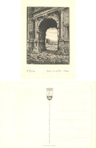 Cartolina originale da collezione 1955 ca ROMA Arco di Tito COLOSSEO Inc. BELLINI Casa redenzione sociale NIGUARDA 1