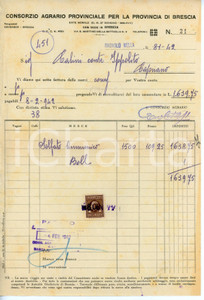 Documento originale, autentico 1942 BRESCIA Consorzio agrario provinciale  Fattura per solfato ammonico 1 1