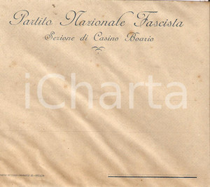 Documento originale, autentico 1930 ca DARFO BOARIO TERME BS Partito Nazionale Fascista PNF Busta intestata 1