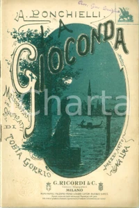 Oggetto da collezione cartaceo 1908 Tobia GORRIO Amilcare PONCHIELLI La Gioconda Edizioni RICORDI 1