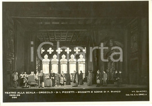 Cartolina originale da collezione 1935 MILANO Teatro alla SCALA Orseolo Scene Pieretto BIANCO Foto seriale 1